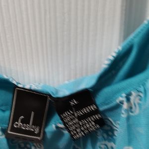 Blue printed t strap dress